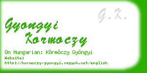 gyongyi kormoczy business card