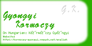 gyongyi kormoczy business card